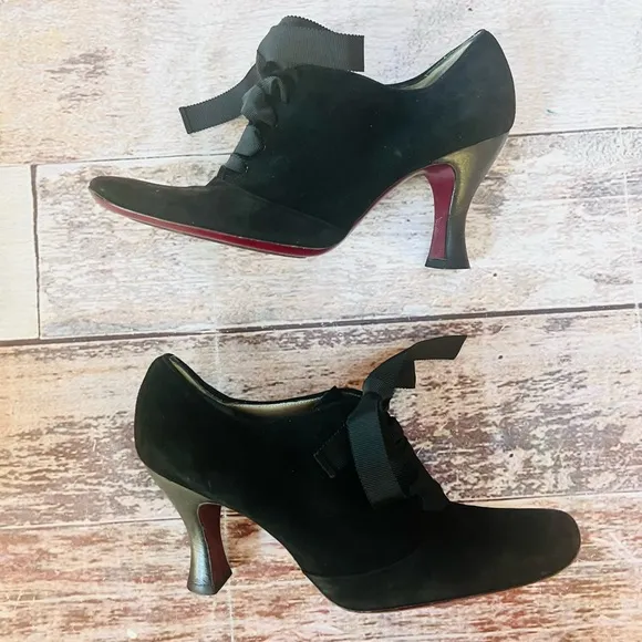 Kenzo Victorian Style heels with ribbon lace up front size‎ 36.5 made in italy