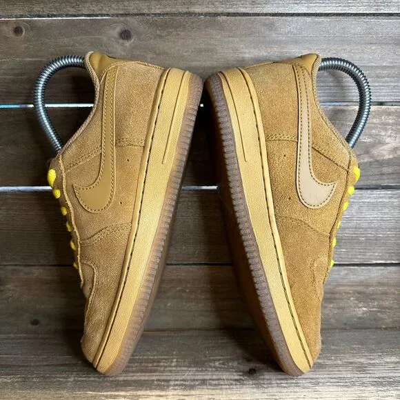 Kids Nike Air Force 1 '07 Mineral Yellow Suede Casual‎ Sneakers Shoes Size 3 Y