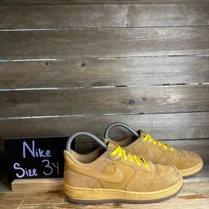 Kids Nike Air Force 1 '07 Mineral Yellow Suede Casual‎ Sneakers Shoes Size 3 Y
