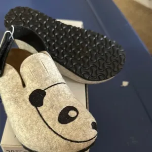 Kids Panda Slip-On Shoes - Black and Gray