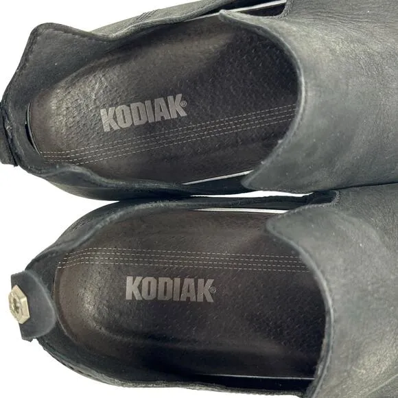 Kodiak Women's Boots Low Rider SZ 9.5 V Cut Ankle Bootie Black Slip On Leather