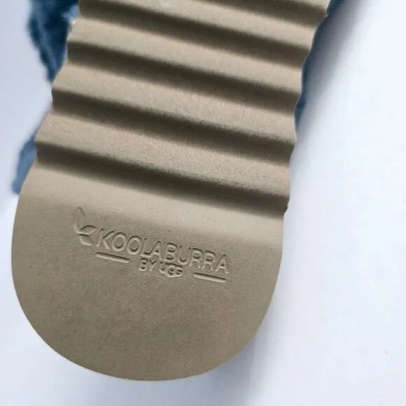 Koolaburra By Ugg Blue Fluffy Sandals Size 7 Feminine Comfy Casual Discontinued