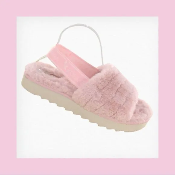 Koolaburra UGG Soft Pink fuzz'n Furry Women's Sandals