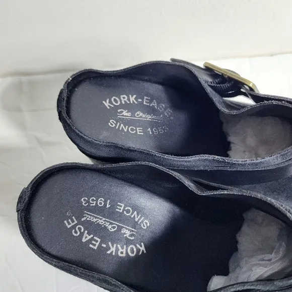 Kork-Ease Womens Shanaya Black Mules Size 10M Suede  Shoes Closed Toe
