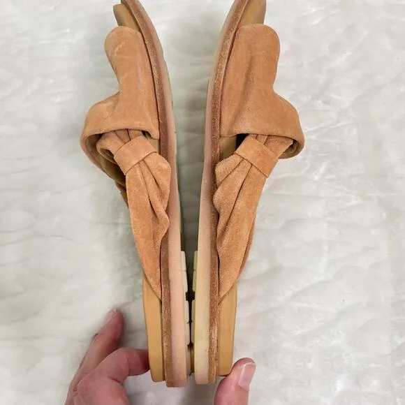 KORK-EASE Women's Size 7 Zel Orange Peach Suede Slip on Casual Slide Sandals