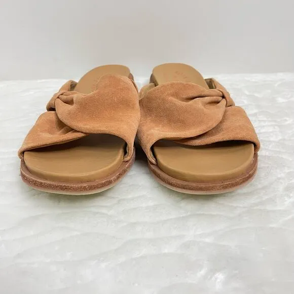 KORK-EASE Women's Size 7 Zel Orange Peach Suede Slip on Casual Slide Sandals