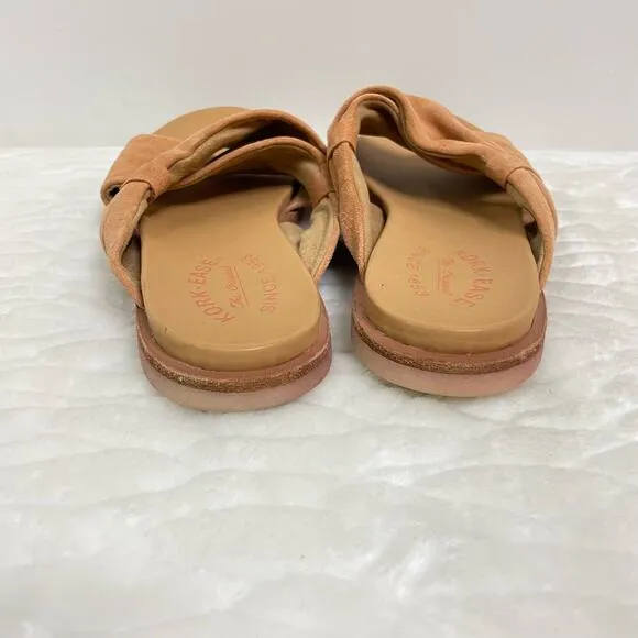KORK-EASE Women's Size 7 Zel Orange Peach Suede Slip on Casual Slide Sandals