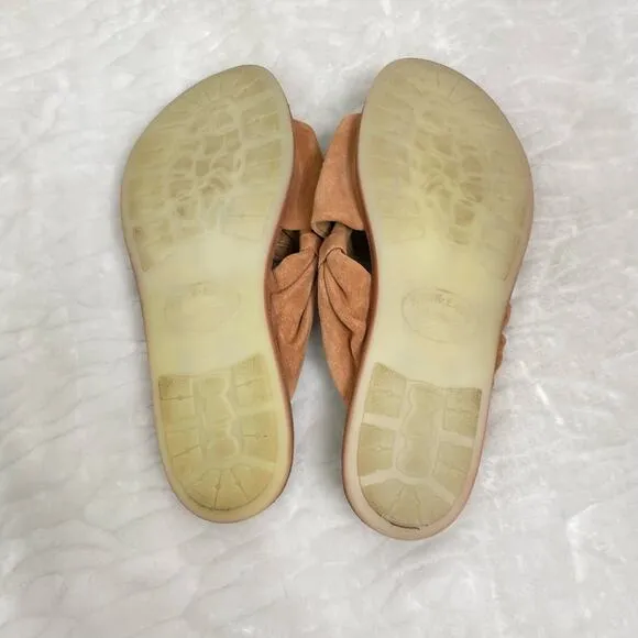 KORK-EASE Women's Size 7 Zel Orange Peach Suede Slip on Casual Slide Sandals