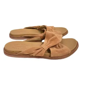 KORK-EASE Women's Size 7 Zel Orange Peach Suede Slip on Casual Slide Sandals