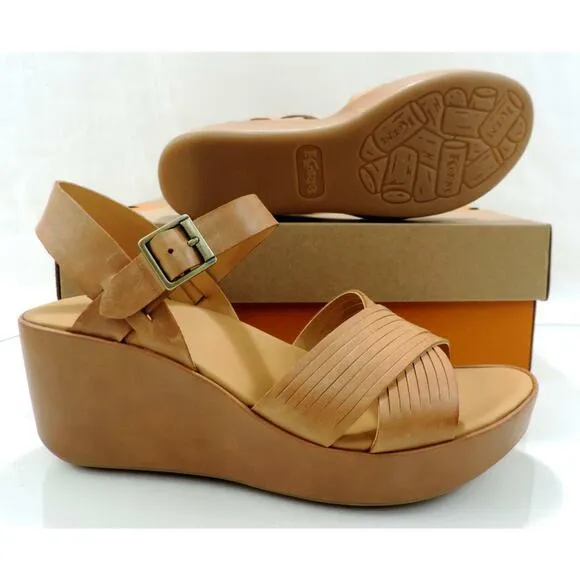 Korks By Kork-Ease Martinique Platform Wedge Sandals Comfort Natural Size 9