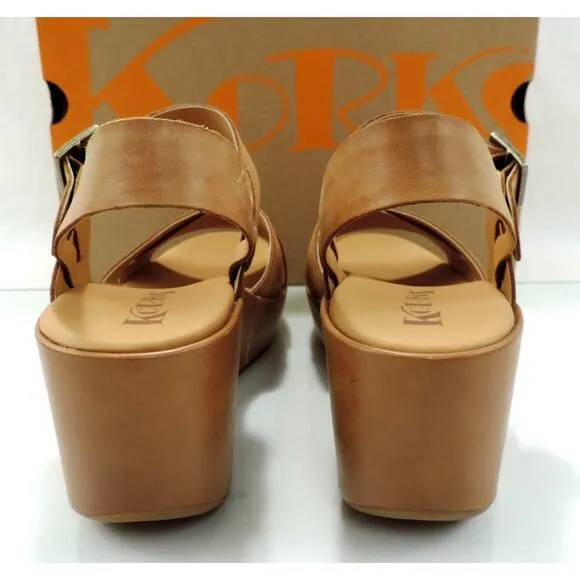 Korks By Kork-Ease Martinique Platform Wedge Sandals Comfort Natural Size 9