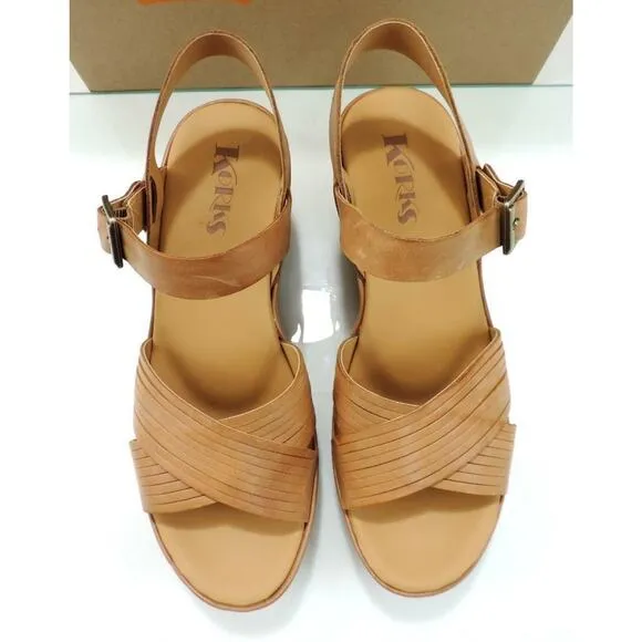 Korks By Kork-Ease Martinique Platform Wedge Sandals Comfort Natural Size 9
