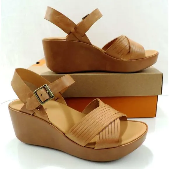 Korks By Kork-Ease Martinique Platform Wedge Sandals Comfort Natural Size 9