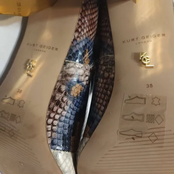 Kurt Geiger London Daxon boots Women's 38 Colorful snakeskin print Gold heels