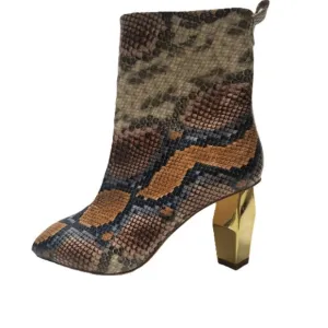 Kurt Geiger London Daxon boots Women's 38 Colorful snakeskin print Gold heels