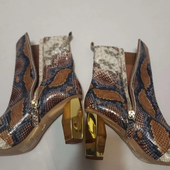 Kurt Geiger London Daxon boots Women's 38 Colorful snakeskin print Gold heels