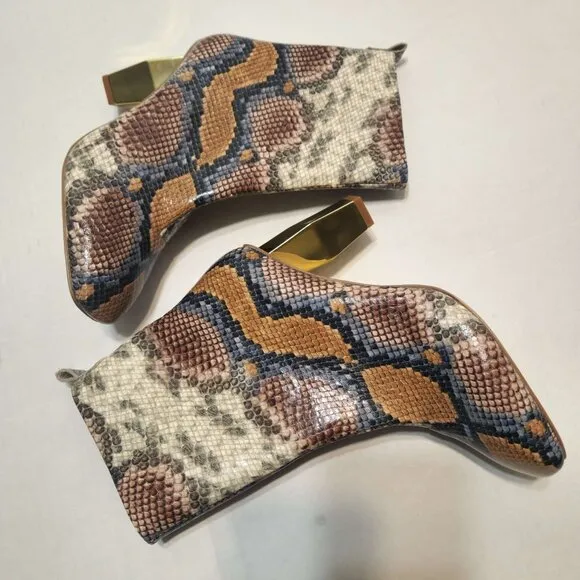 Kurt Geiger London Daxon boots Women's 38 Colorful snakeskin print Gold heels