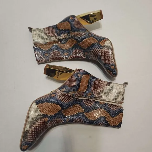 Kurt Geiger London Daxon boots Women's 38 Colorful snakeskin print Gold heels