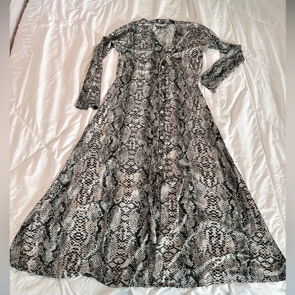 La Mer Luxe Animal Print Button-Down Dress - Size S
