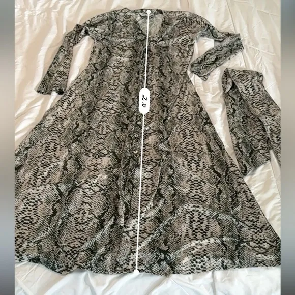 La Mer Luxe Animal Print Button-Down Dress - Size S
