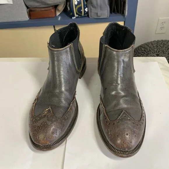 LA BOTTEGA di Lisa  Ankle boots genuine leather booties 37.5 or  7.5 made Italy