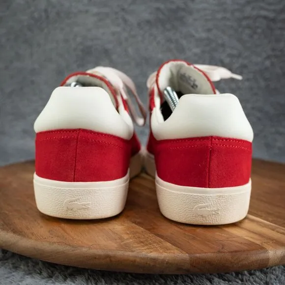 Lacoste Men's Baseshot 223 1 SMA Suede Trainers Red - Size 10 EUC
