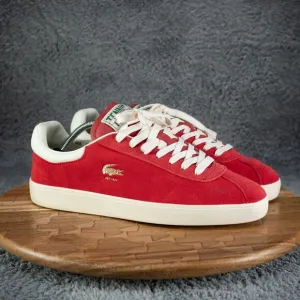 Lacoste Men's Baseshot 223 1 SMA Suede Trainers Red - Size 10 EUC