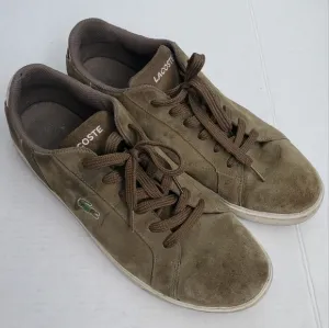 Lacoste Suede Lace Up Shoes Army Green Sz 13 US 12 UK GUC