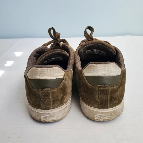 Lacoste Suede Lace Up Shoes Army Green Sz 13 US 12 UK GUC