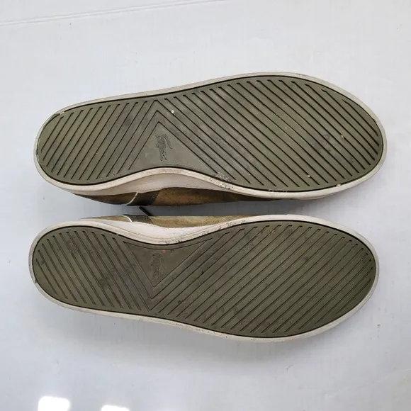 Lacoste Suede Lace Up Shoes Army Green Sz 13 US 12 UK GUC