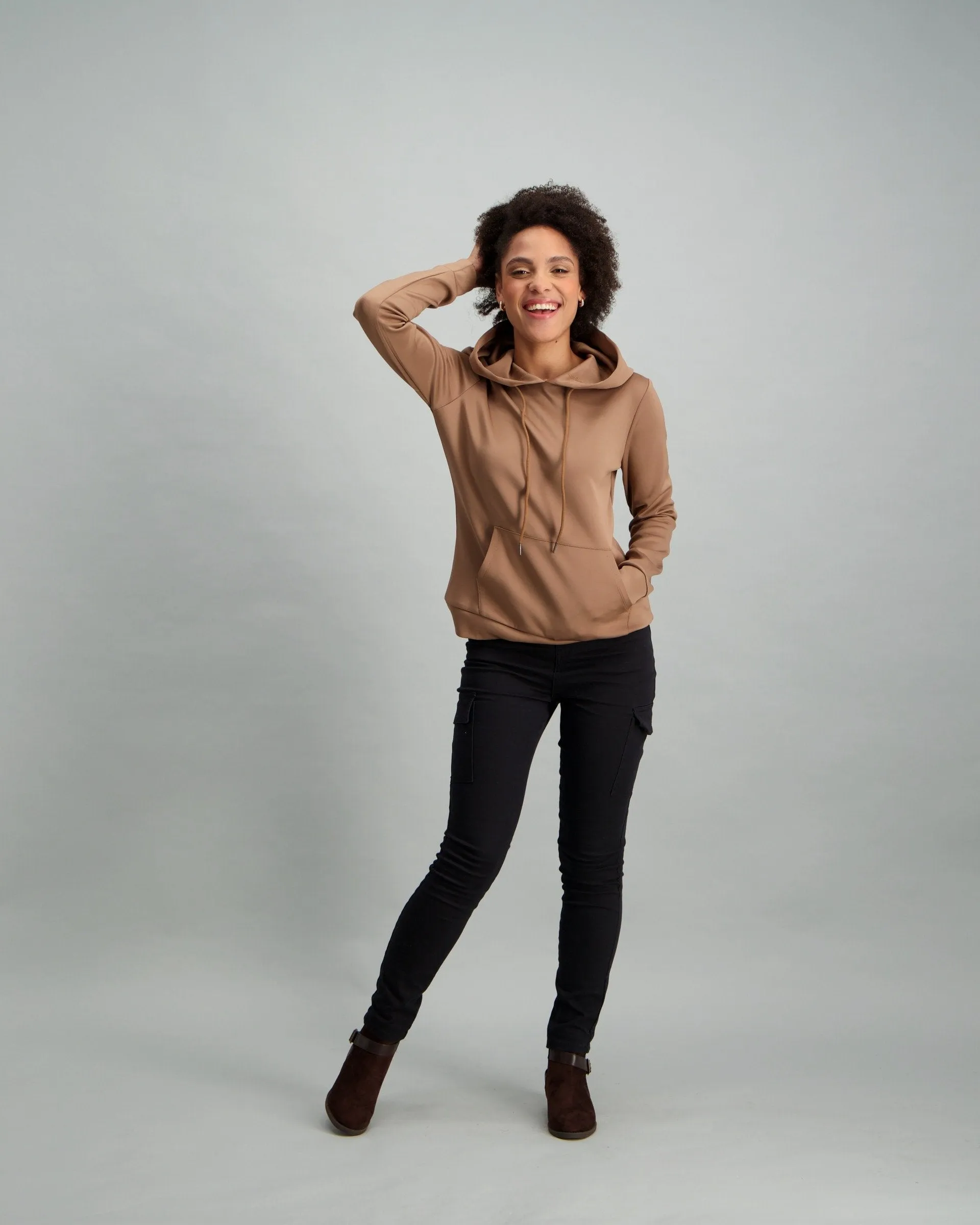 Ladies Skinny Leg 2 Pocket Cargo Trouser - Black