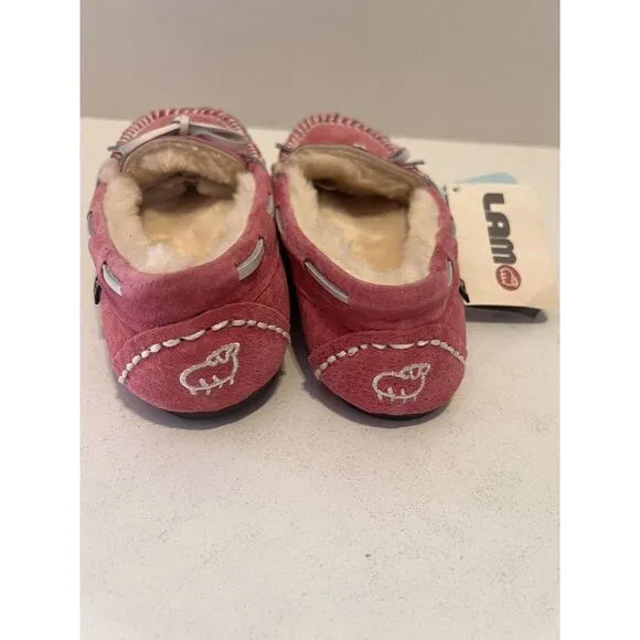 LAM Kids Youth Size 5Y Slippers Shoes House Shoes Moccasins‎ Sherpa Lined