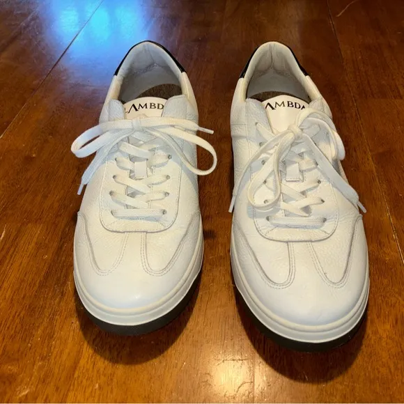 Lambda White Leather Golf Shoes