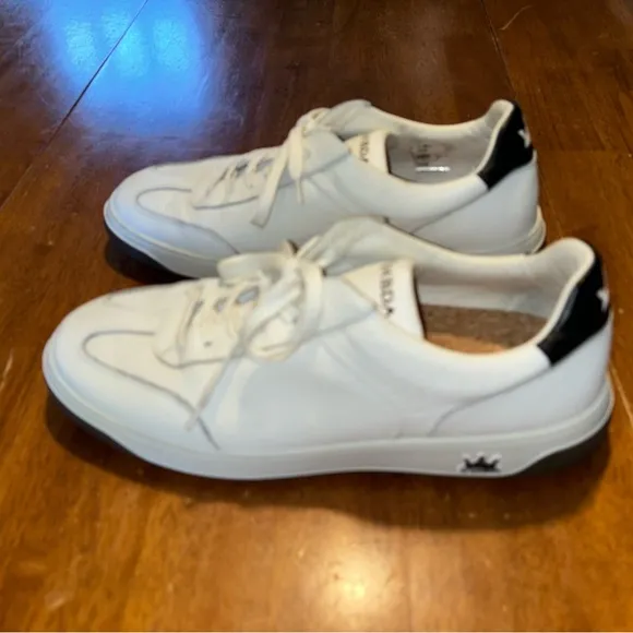 Lambda White Leather Golf Shoes