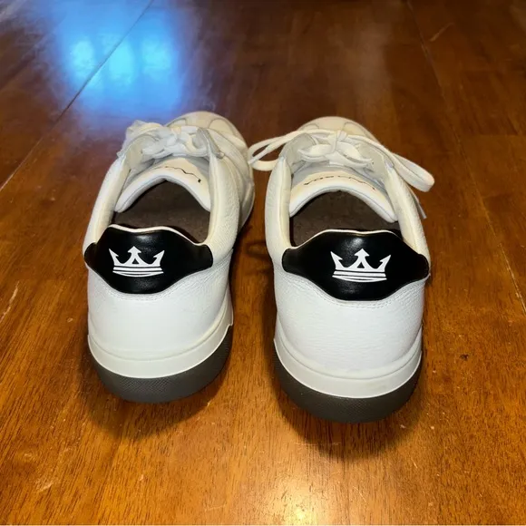 Lambda White Leather Golf Shoes