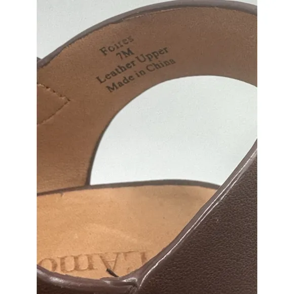 l'amour des pieds sling back heels womens 7m Shoes brown leather open toe straps