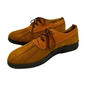 LANCEL PARIS Leather Suede Shoes Tan Orange 44