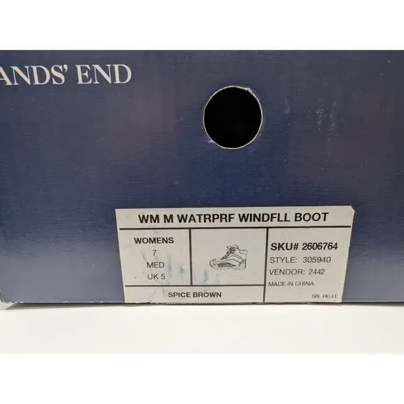 Lands End Boots Spice Brown Winterproof Windfall Women's Size 7 New