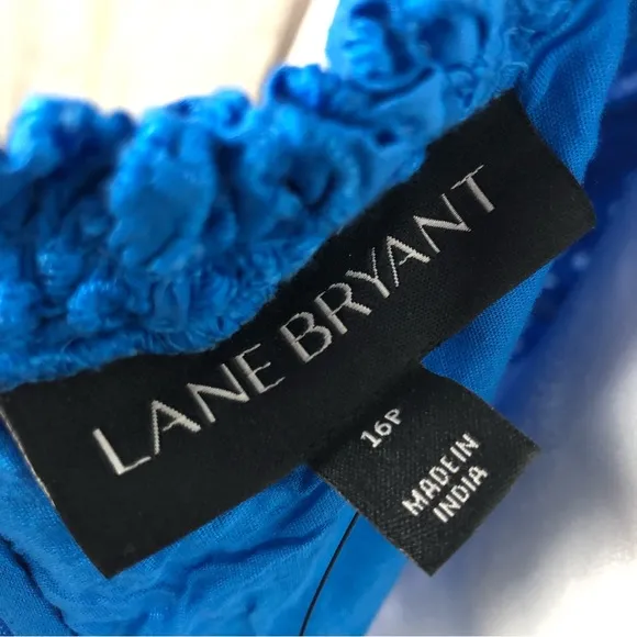 Lane Bryant Tiered off the shoulder midi dress eyelet Blue 16 Petite NWT