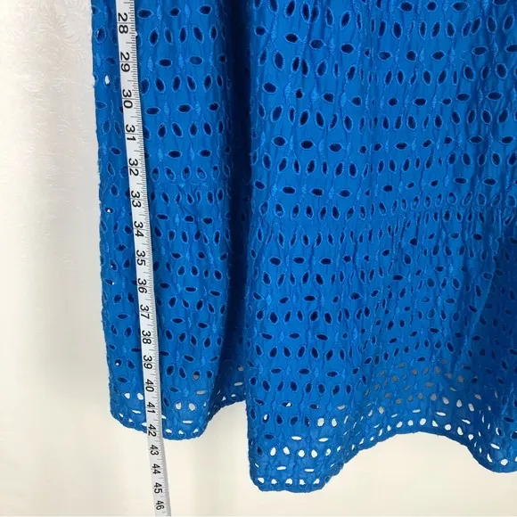 Lane Bryant Tiered off the shoulder midi dress eyelet Blue 16 Petite NWT