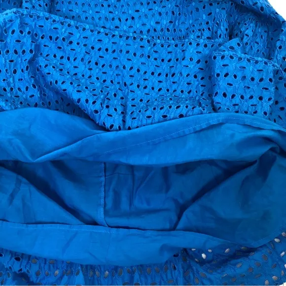 Lane Bryant Tiered off the shoulder midi dress eyelet Blue 16 Petite NWT