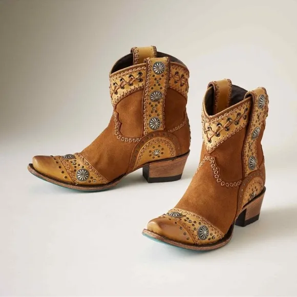 Lane Wind Walker Brown Western Ankle Boots.  EUC