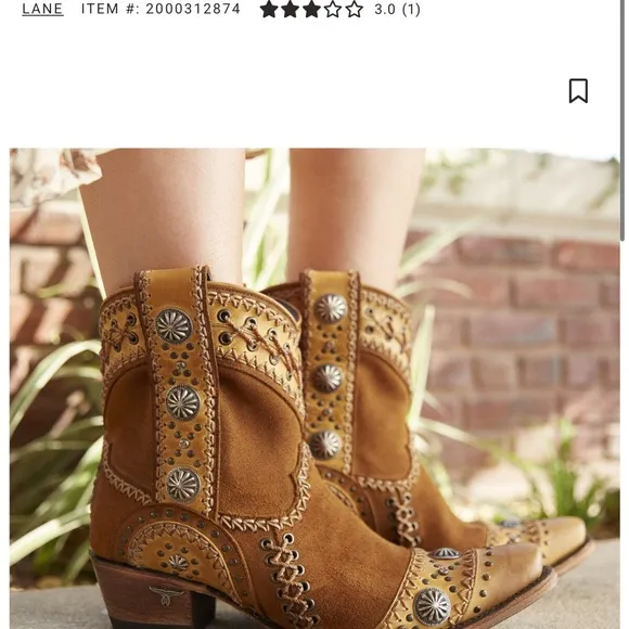 Lane Wind Walker Brown Western Ankle Boots.  EUC