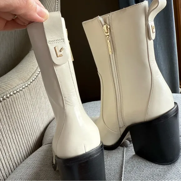 Larroude James Boot - Ivory Leather