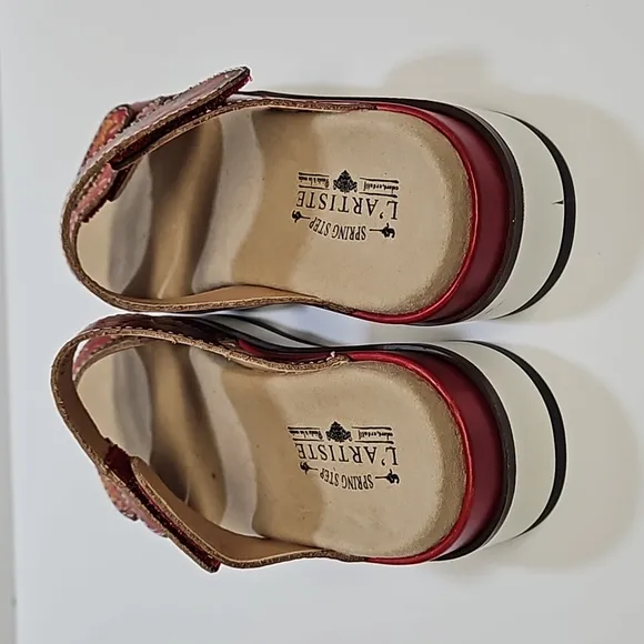 L'Artise by Spring Step Dearest floral  sandals women's size EU 37 US 6.5-7 NWOT