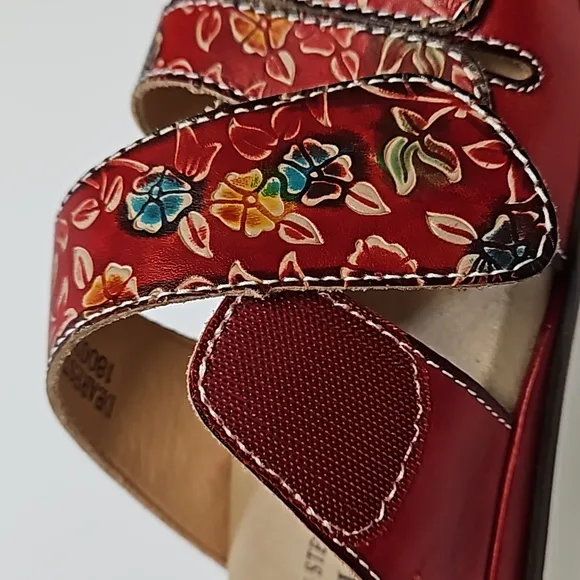 L'Artise by Spring Step Dearest floral  sandals women's size EU 37 US 6.5-7 NWOT