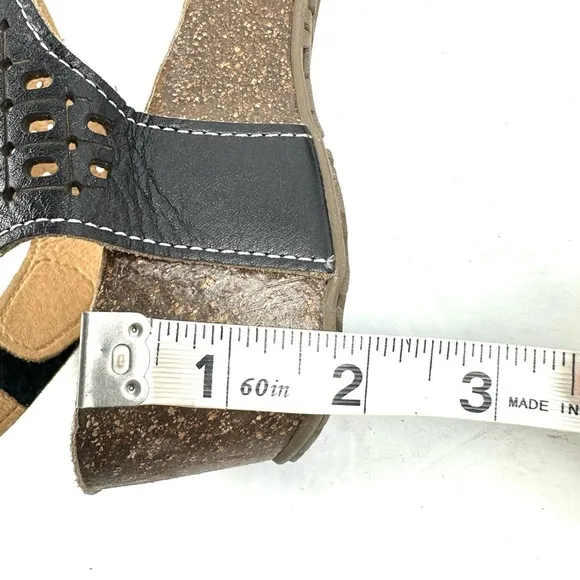 L'artiste Spring Step Poppiri Shoes 7 Black Leather Cutout Maryjane Heels Womens
