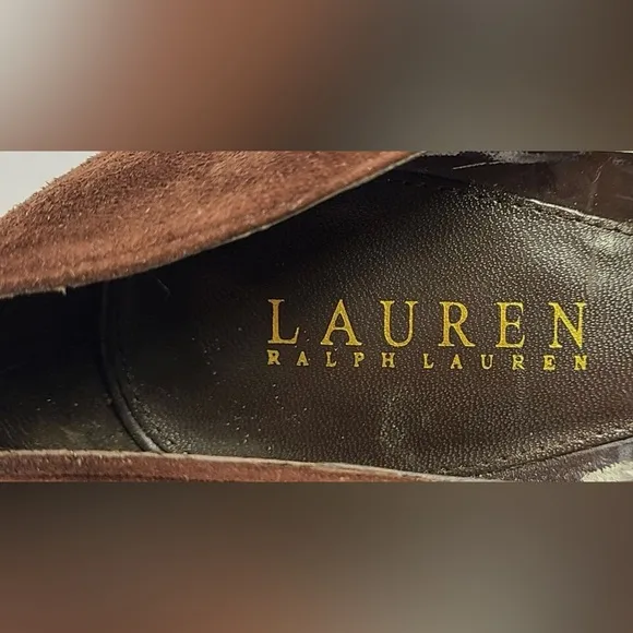 LAUREN Ralph Lauren Chocolate Brown Suede 4.5&quot; Heels Women's Size 9