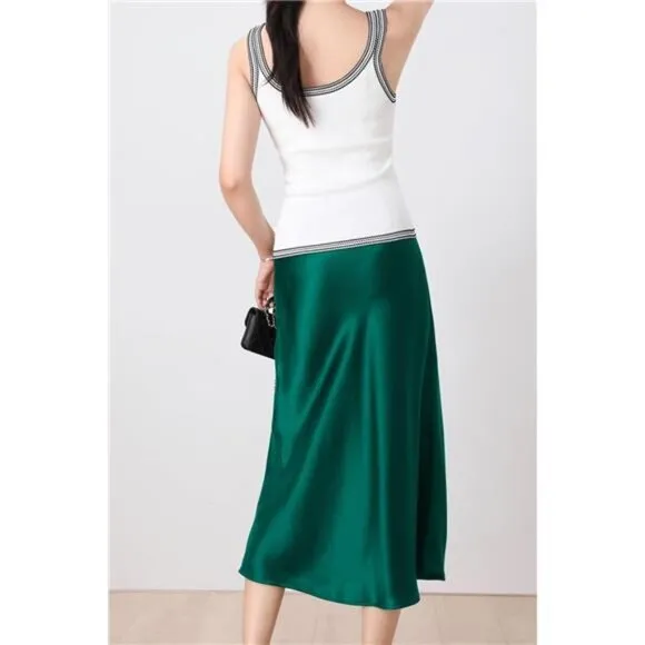 Leopard Skirt for Women Dark Green