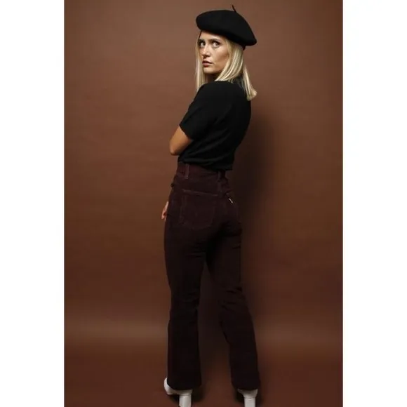 Levi’s Ribcage Bootcut Cord Jeans Malbec Burgundy Corduroy Levis 25 26 31 32 NWT